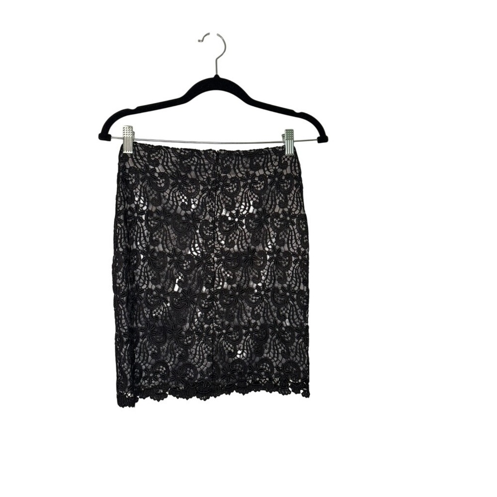 Ann Taylor Petite Black Lace Skirt - Size 0P -‎ Lined - Party Cocktail Career